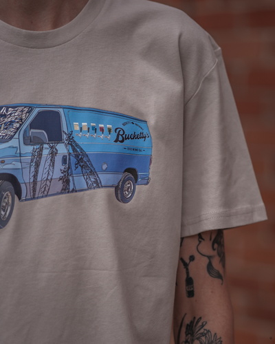 NEW: Bucketty's Retro Beer Van T-shirt in Stone